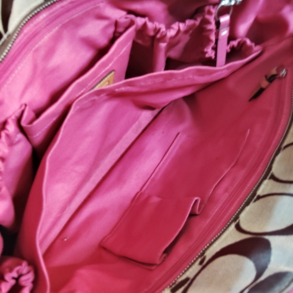 Vtg Y2K Authentic Coach Classic Monogram Barbiecore/Pinkcore Large Tote - Picture 13 of 16
